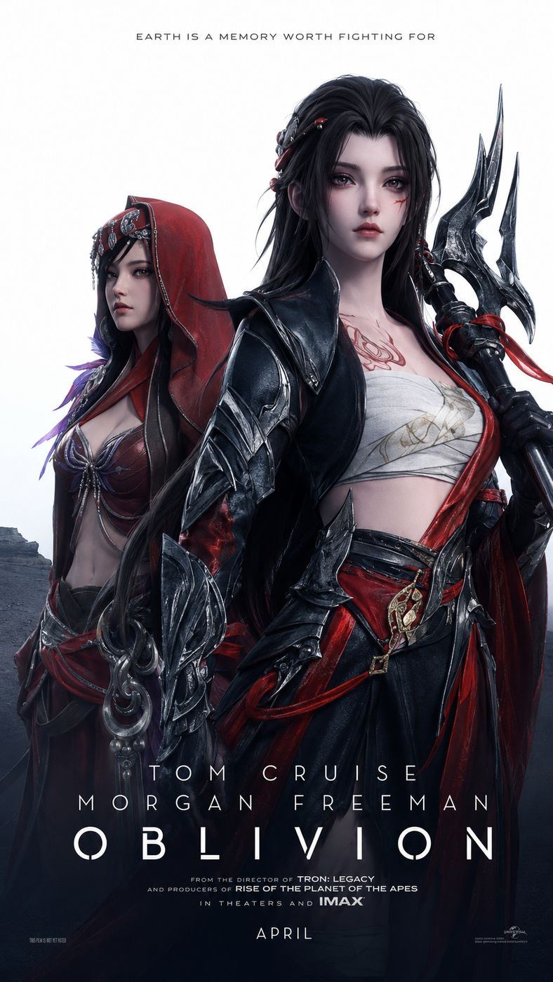 Space campaign poster featuring a Mystic and Berserker dual-character composition character from A Chinese Ghost Story