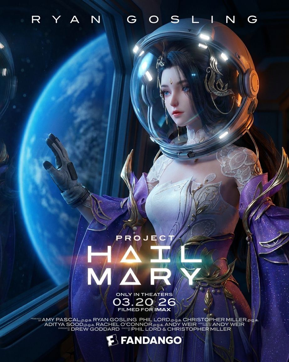 Space campaign poster featuring a female Charmer character from A Chinese Ghost Story