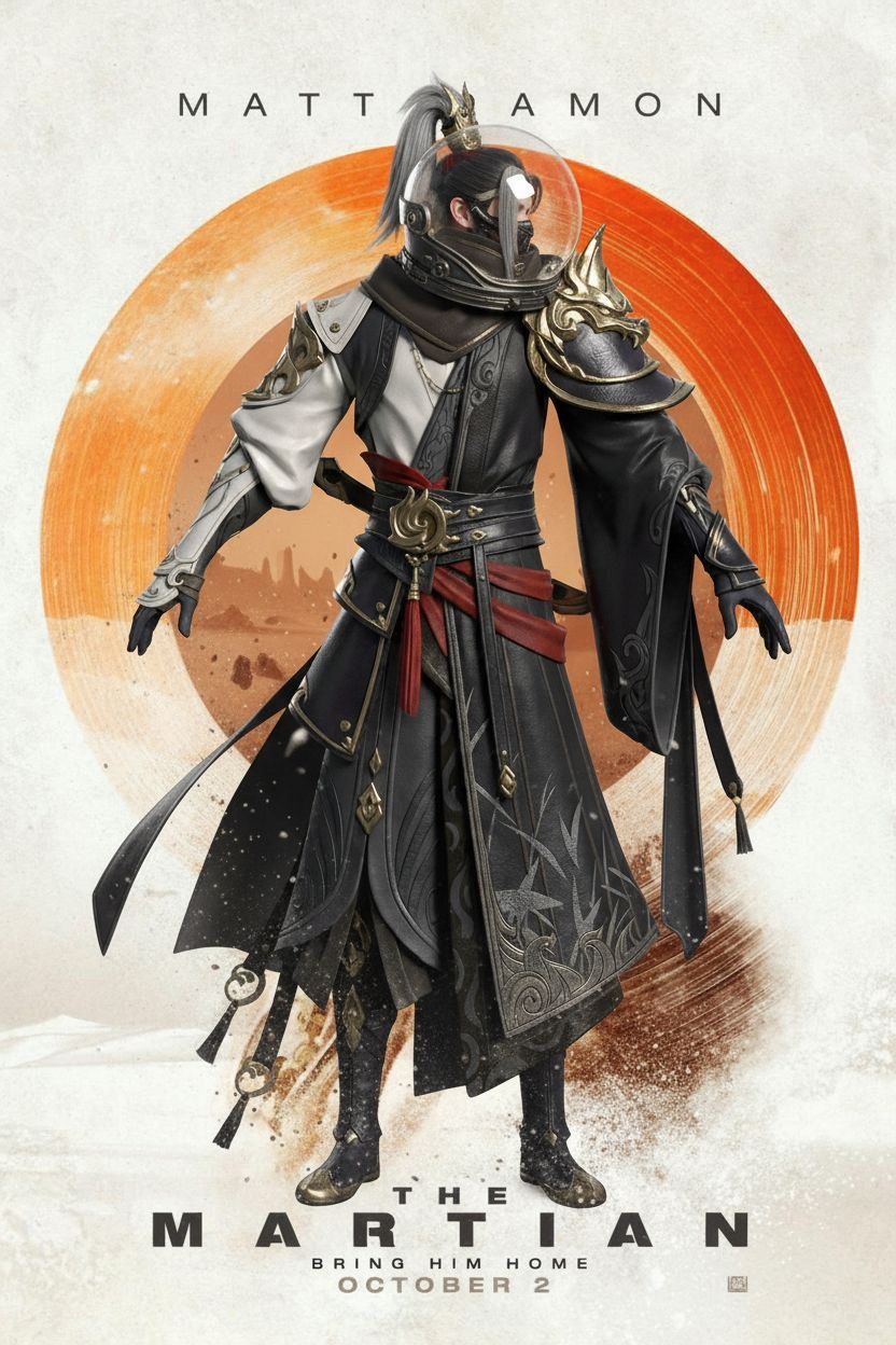 Space campaign poster featuring a male Blade character from A Chinese Ghost Story