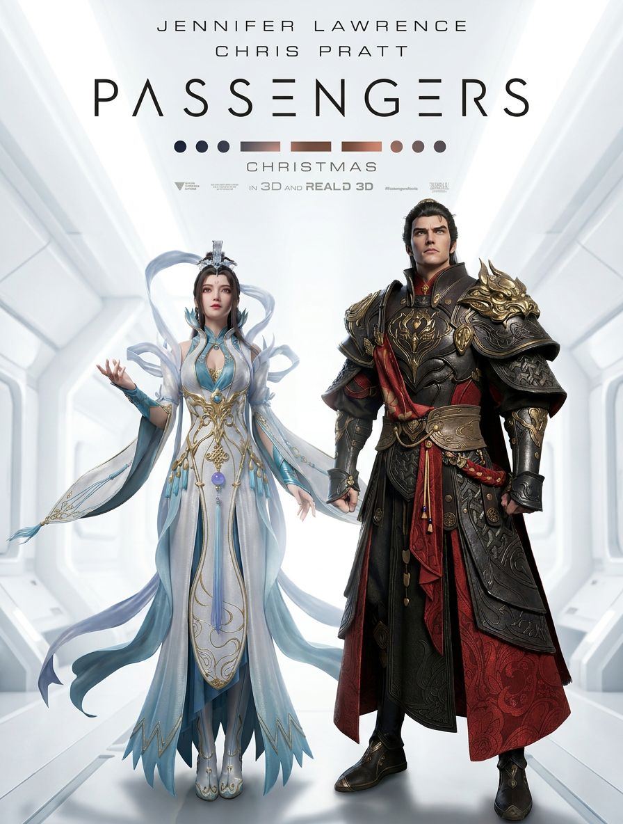 Space campaign poster featuring a Sorcerer and Guardian dual-character composition character from A Chinese Ghost Story